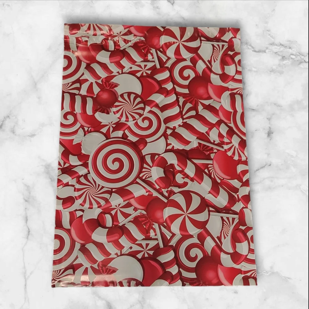 10 ct Candy Cane Poly mailers For Putting Gifts In Under The Tree